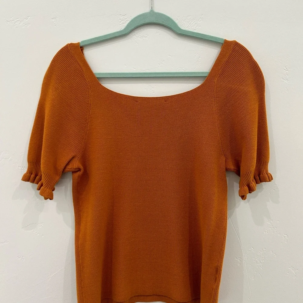 Women’s Loft Rusty Orange Knit Sweater , Size L - Picture 6 of 6